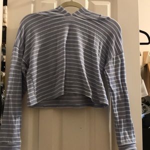 Long sleeve crop top hoodie
